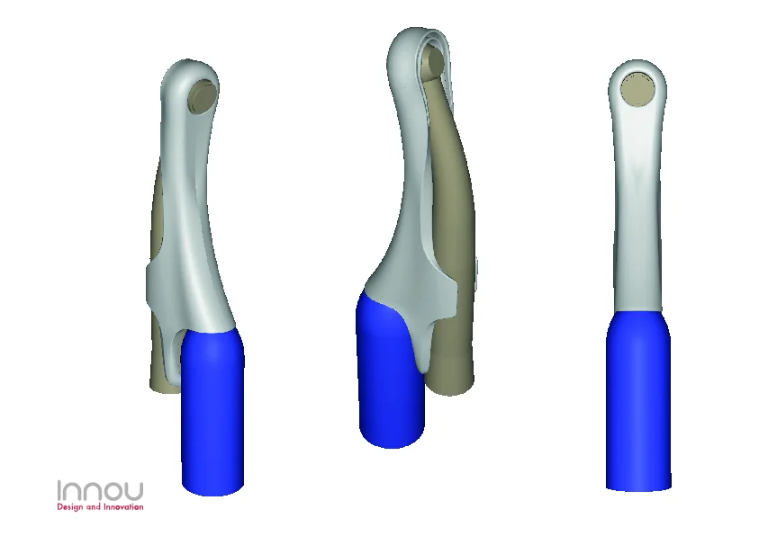 Early CAD concept views of Aerodam around the dental turbine