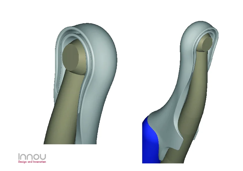 Detailed CAD view of the Aerodam turbine-head interface