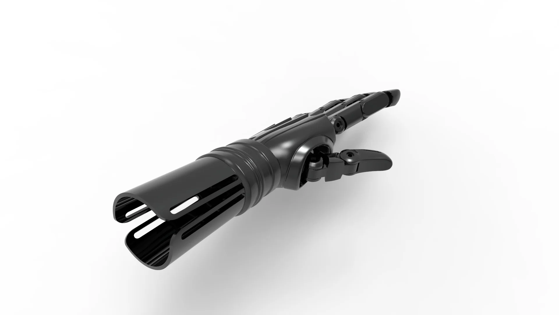 Detailed CAD view of the slotted residual-limb interface