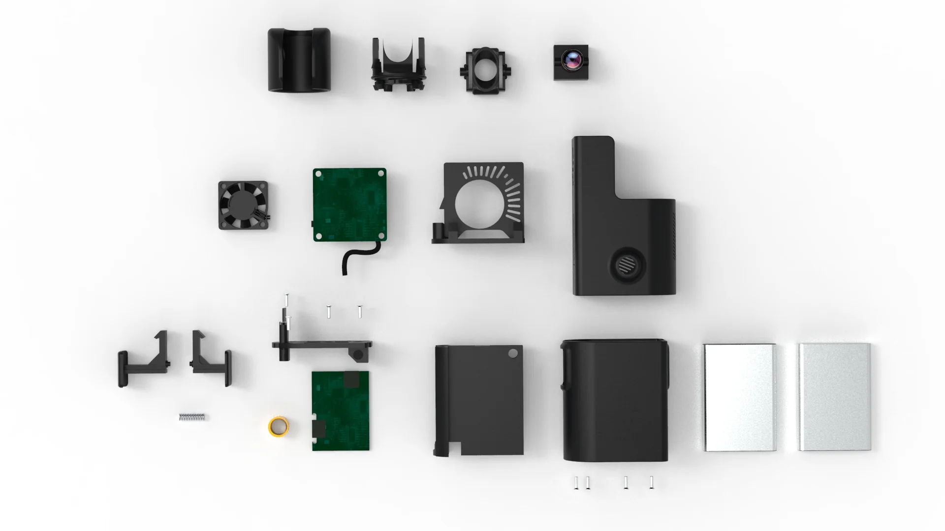 Top exploded view of the Piip Camo components
