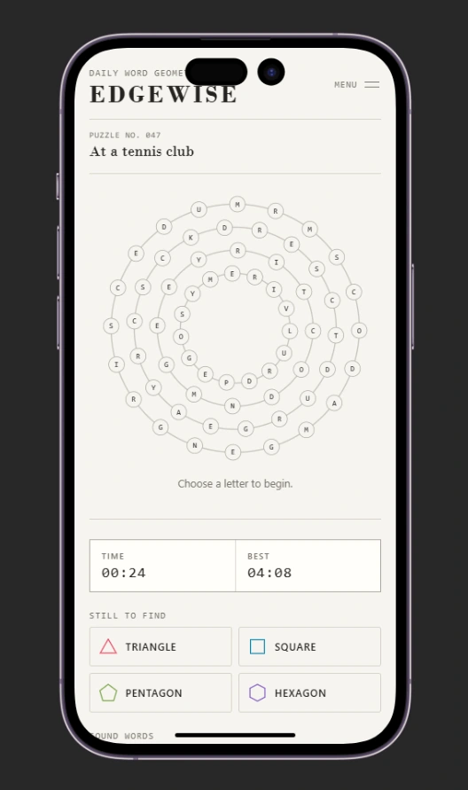 Edgewise gameplay on mobile